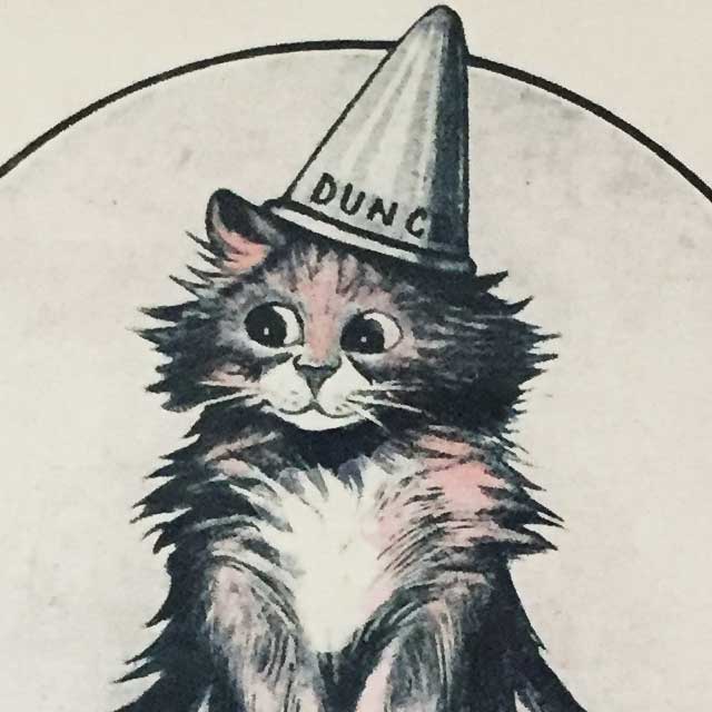 ルイス　ウェイン　古い木枠の額装 ルイスウェイン Louis Wain 猫のアンティークプリント HIS