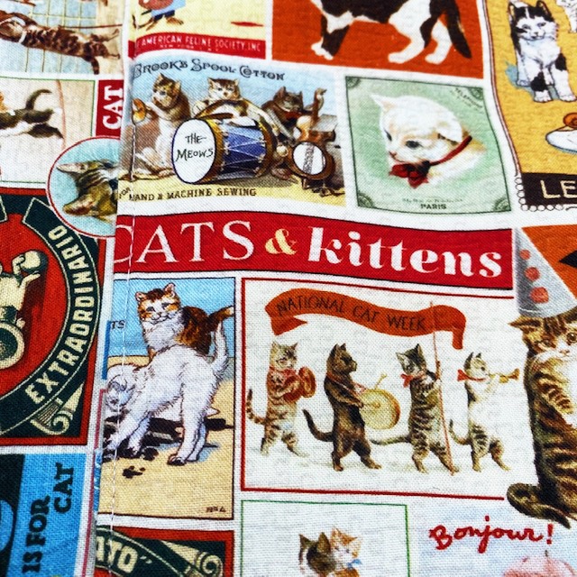 猫柄　ハンドメイドトートバッグ　アンティーク・ヴィンテージ柄　ヘレナ・マグワイア