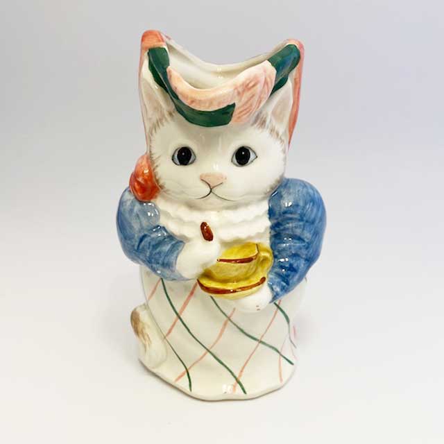 フィッツ＆フロイド Fitz & Floyd 白猫のミルクジャー 花瓶　1988年