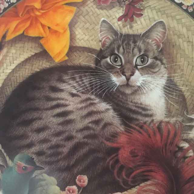 ダンバリーミント レズリー・アン・アイボリー猫の絵皿プレート Cats! GEMMA