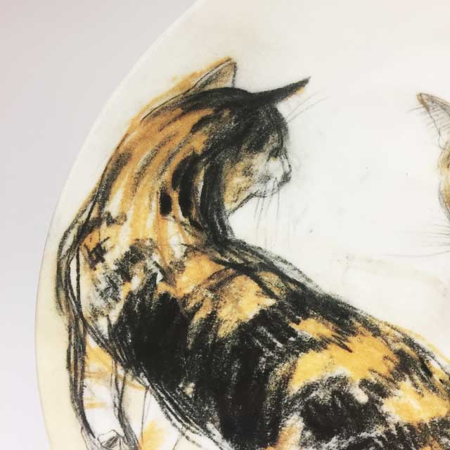 ロイヤルドルトン エリザベス・ブラックアダー 猫の絵皿プレート Kikko and Rosie