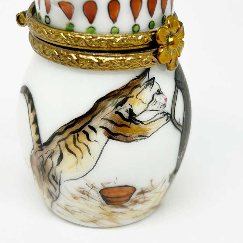 猫柄リモージュボックス ミルクピッチャー型 Rochard Limoges box 