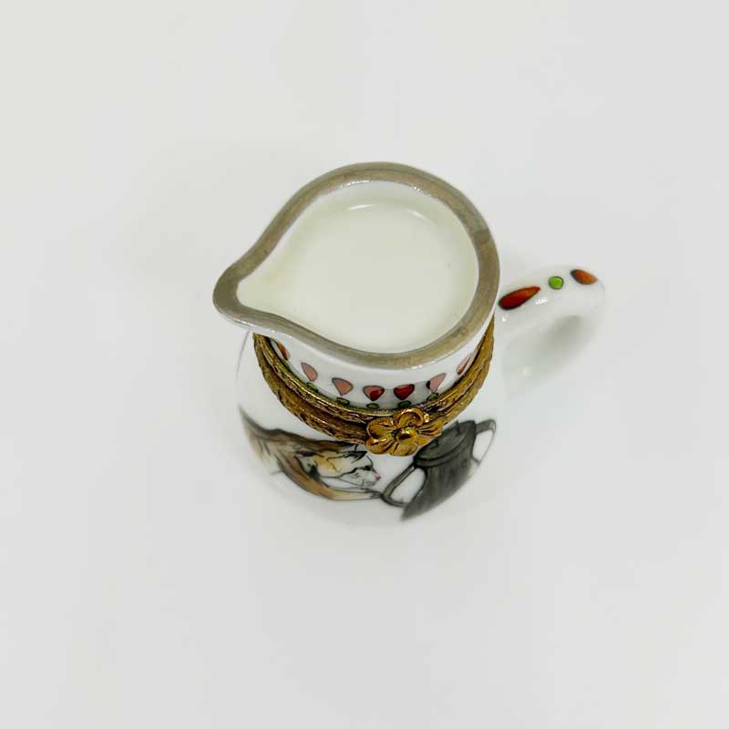 猫柄リモージュボックス ミルクピッチャー型 Rochard Limoges box 