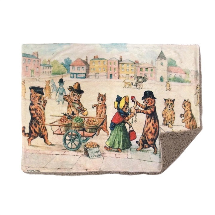 Louis Wain　ルイスウェイン　フランネルボアブランケット ・スローケット　マーケティング