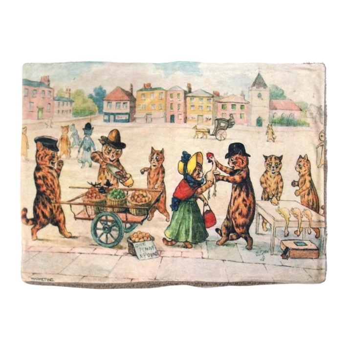 Louis Wain　ルイスウェイン　フランネルボアブランケット ・スローケット　マーケティング