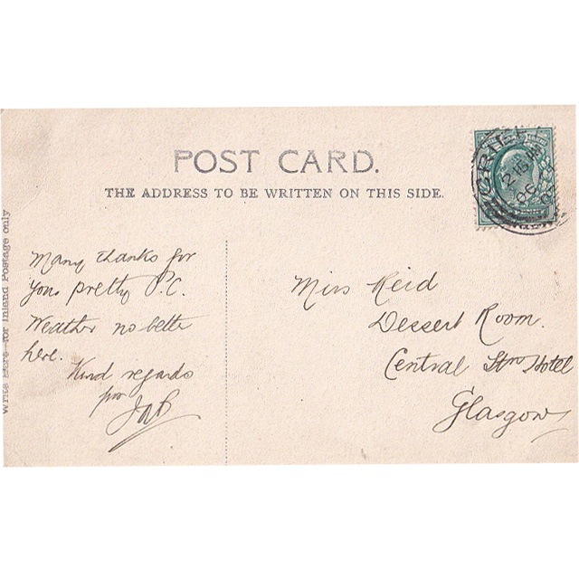 猫の肖像画のポストカード　Muriel Hunt　Valentines Series 1905年