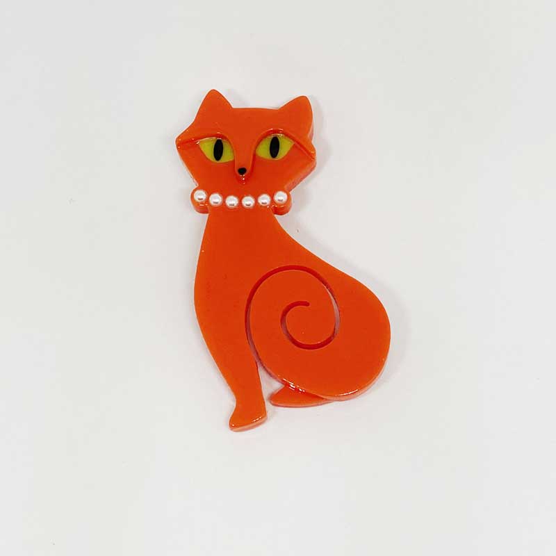 Erstwilder アクリル製 猫のブローチ 赤毛アビシニアン　オーストラリア　箱付