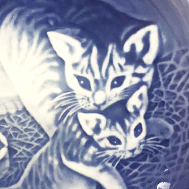 Bing & Grondahl ビングオーグレンダール マザーズディ　猫のプレート・絵皿 1971年イヤープレート