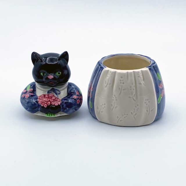 Otagiri 黒猫のシュガーポット 砂糖入れ カントリー調 The Edith