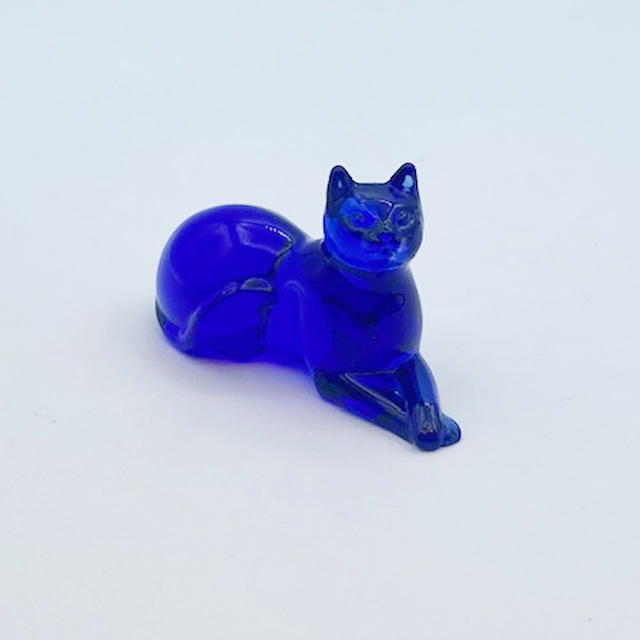 フランクリンミント Cobalt Blue Curio Cabinetシリーズ 猫フィギュリン  1986年