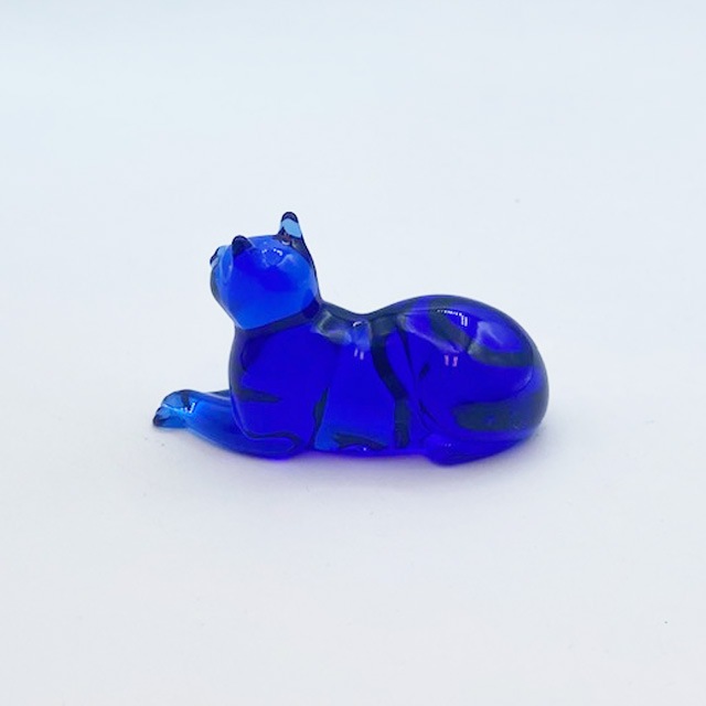 フランクリンミント Cobalt Blue Curio Cabinetシリーズ 猫フィギュリン  1986年