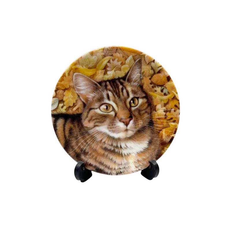 ロイヤルウースター アイボリーキャッツ 猫のミニ絵皿 OCTOPUSSY IN AUTUMN LEAVES