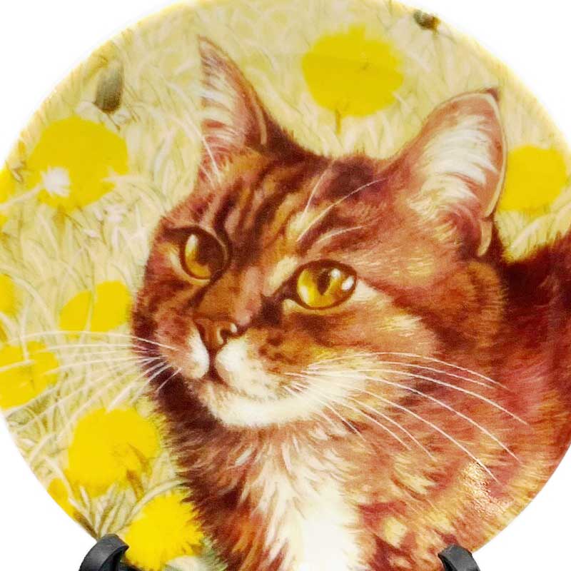 ロイヤルウースター アイボリーキャッツ 猫のミニ絵皿 BLOSSOM IN THE DANDELIONS