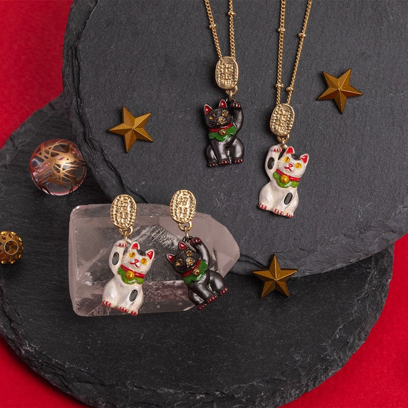 Palnart Poc パルナートポック 猫のピアス 招き猫のピアス 招き日和ピアス 日本製 ピューター