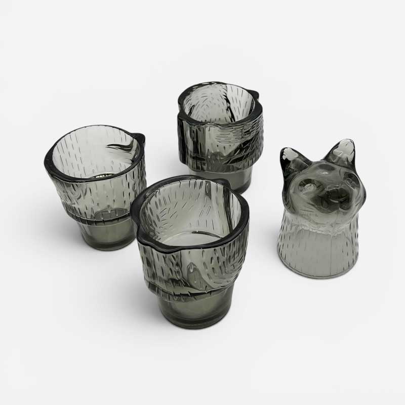 DOIY ドーイ Kitty 猫型スタッキンググラス ブラック