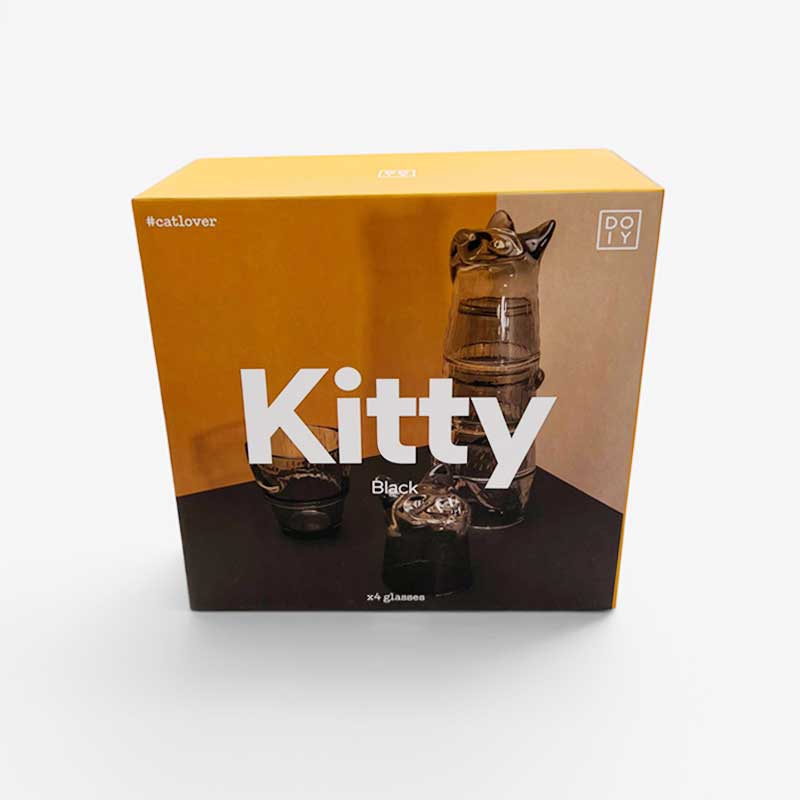 DOIY ドーイ Kitty 猫型スタッキンググラス ブラック