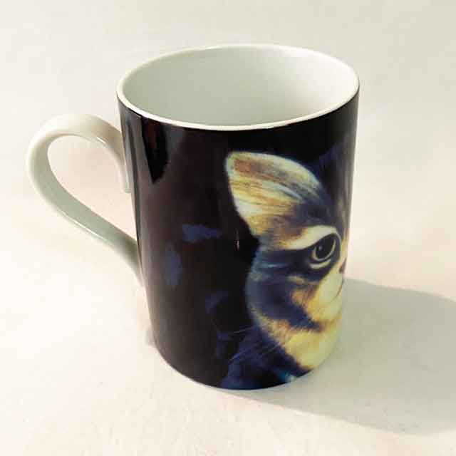 Martin Leman マグと絵皿のセットキジトラ白猫 