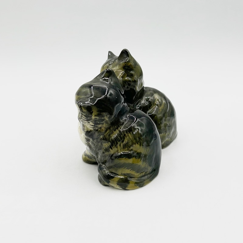 ベスウィック Beswick 寄り添う2匹の子猫のフィギュリン サバ白 1960年代 イギリス