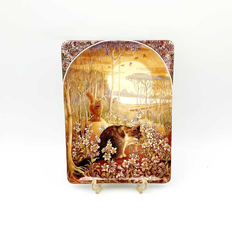 レズリー・アン・アイボリー猫の絵皿 Lesley's Gallery of Cats DAWN アールヌーボー