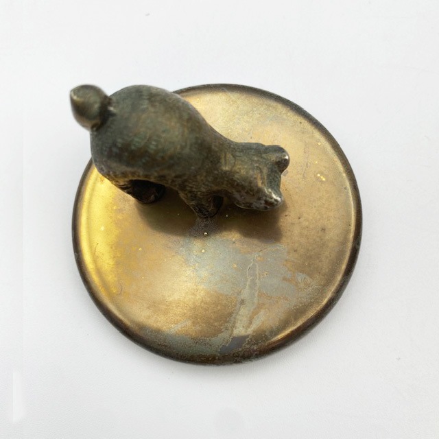 アンティーク　猫と犬の真鍮製キャニスター　蓋付き小物入れ　ブラス  1900年代初期