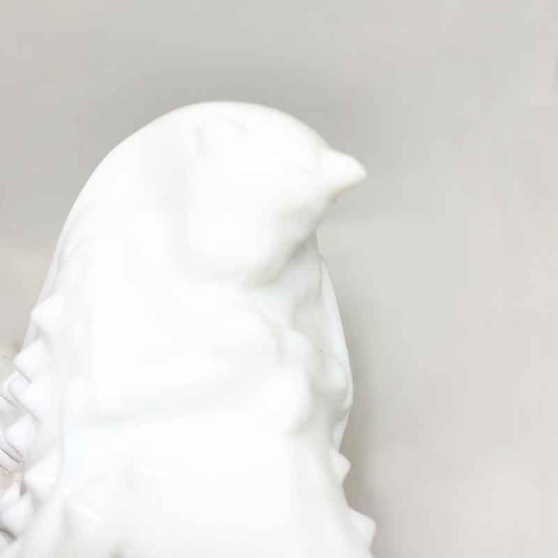 FENTON キャットヘッドのミルクガラスの靴 ホブネイル柄 1960年代