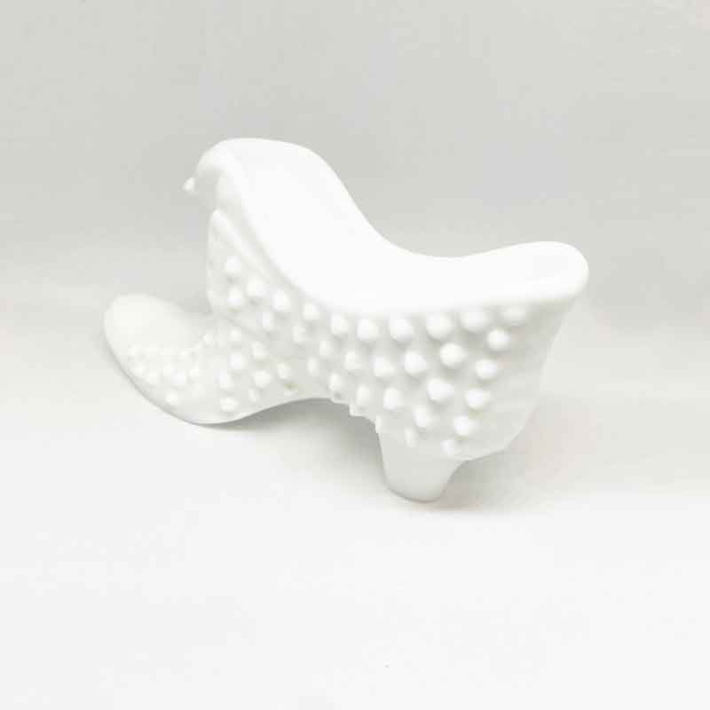 FENTON キャットヘッドのミルクガラスの靴 ホブネイル柄 1960年代