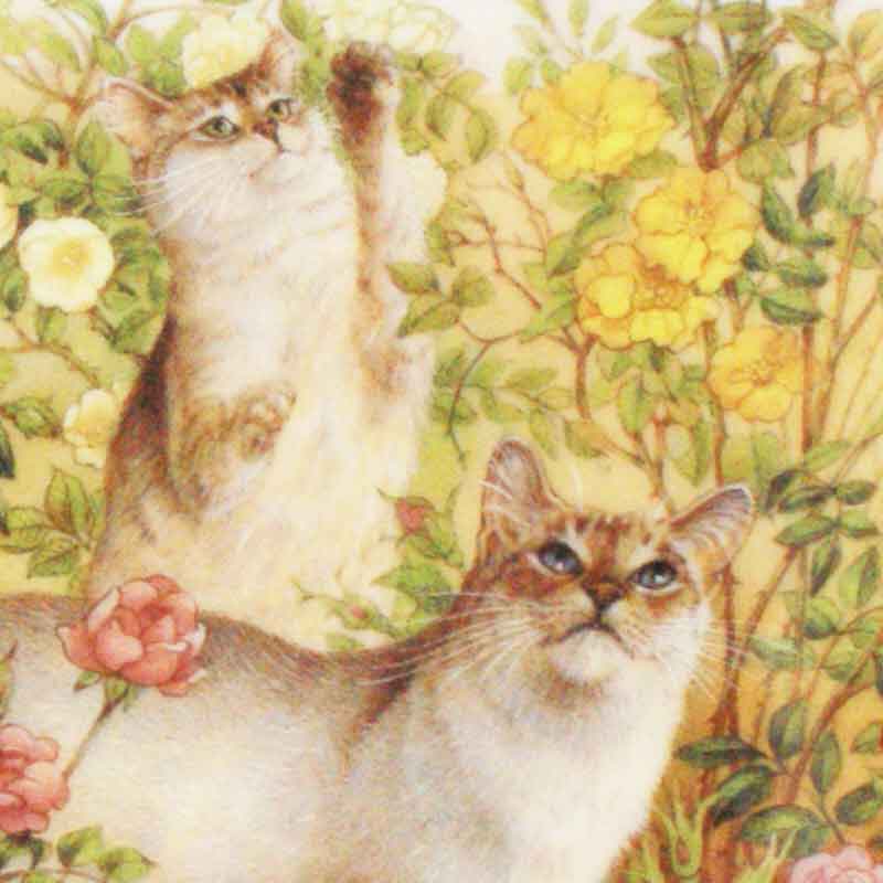 レズリー・アン・アイボリー猫の絵皿 Lesley's Gallery of Cats NOON アールヌーボー