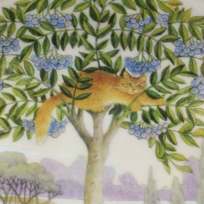 レズリー・アン・アイボリー猫の絵皿 Lesley's Gallery of Cats AFTERNOON アールヌーボー