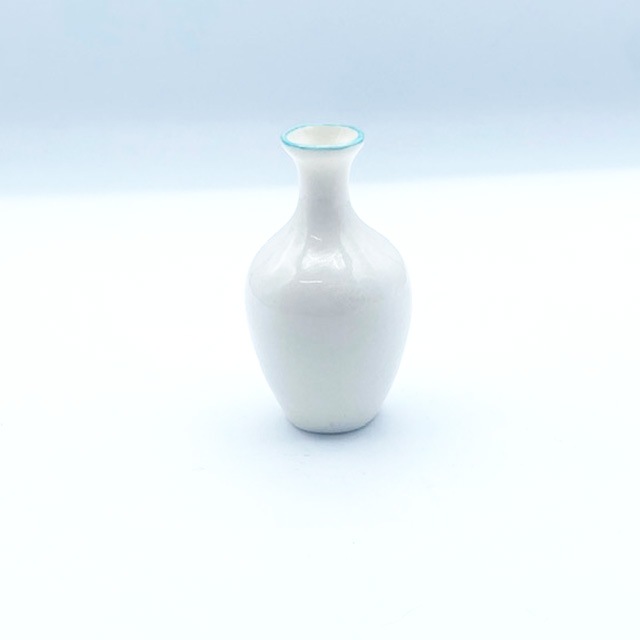 クレステッドチャイナ BLACK GOOD LUCK CATのミニ花瓶・壺 大きなリボンの黒猫 1900年代初期