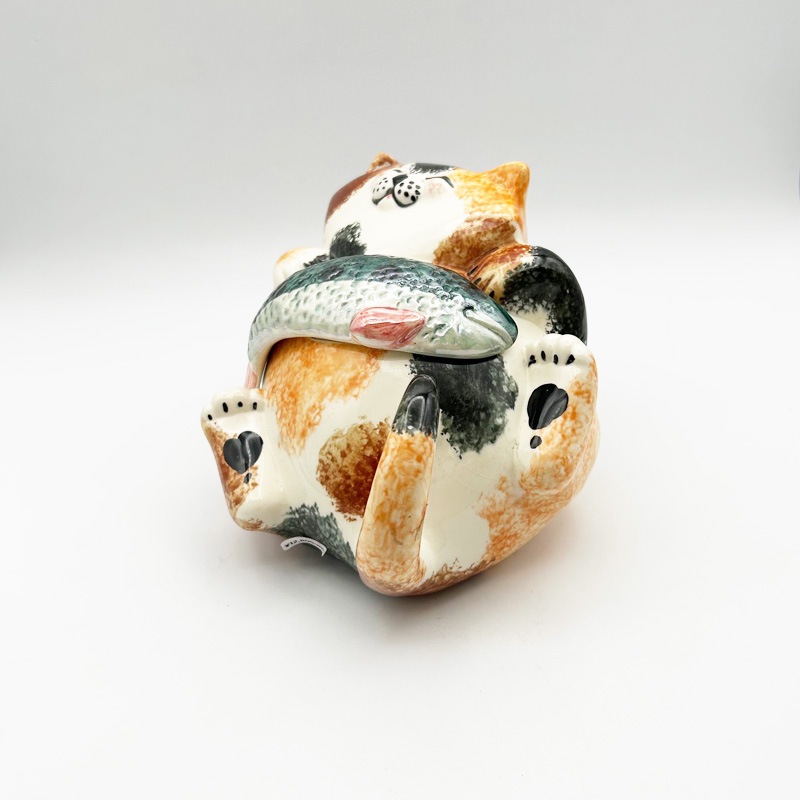 ALEXANDER CERAMICS 三毛猫と魚のティーポット　英国製