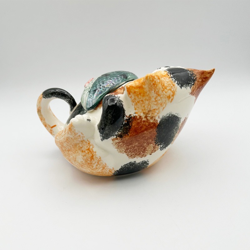 ALEXANDER CERAMICS 三毛猫と魚のティーポット　英国製