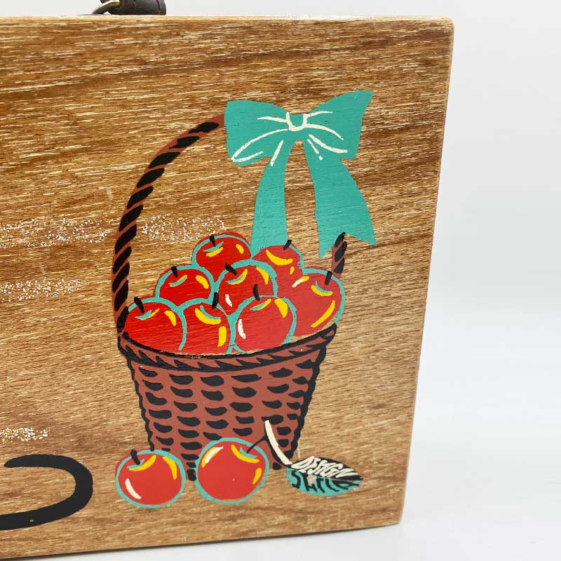 猫柄ヴィンテージ木製バッグ Enid Collins風日本製ヴィンテージバッグ