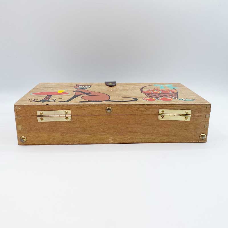 猫柄ヴィンテージ木製バッグ Enid Collins風日本製ヴィンテージバッグ