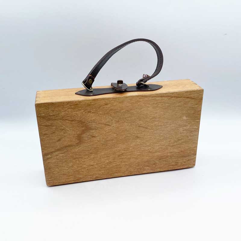 猫柄ヴィンテージ木製バッグ Enid Collins風日本製ヴィンテージバッグ