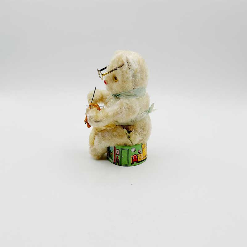 編み物する猫ちゃん Knitting Cat ゼンマイ式おもちゃ 野村トーイ 富士