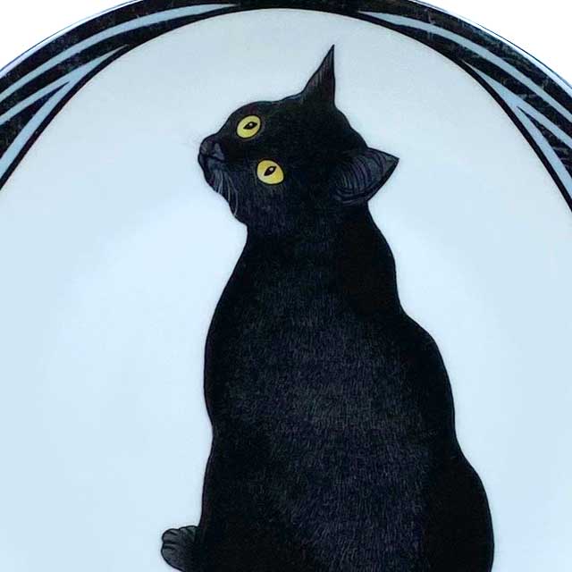 黒猫の絵皿 スイス オットリンガー社 Ruttimann 第2弾「人待ち顔」 TIM