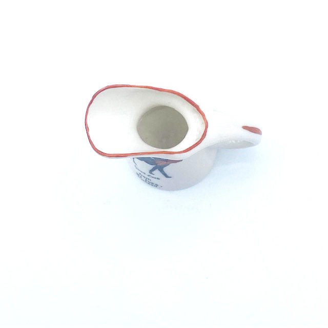 クレステッドチャイナ BLACK GOOD LUCK CATのミニジャグ型大きなリボンの黒猫 1900年代初期