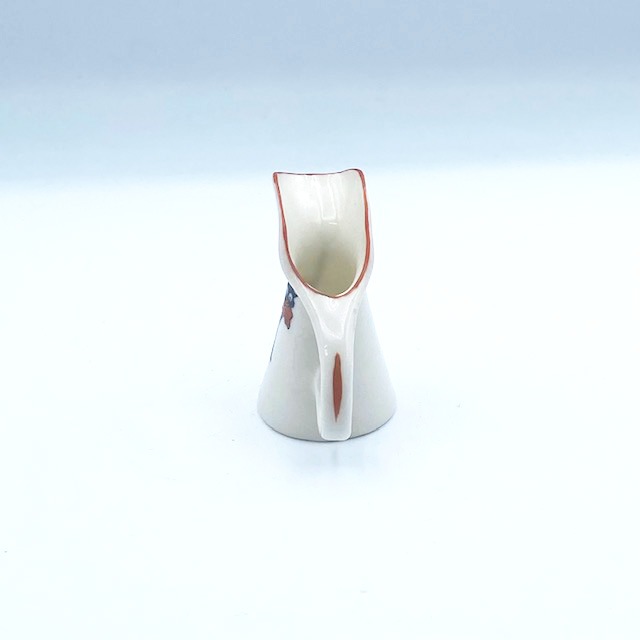 クレステッドチャイナ BLACK GOOD LUCK CATのミニジャグ型大きなリボンの黒猫 1900年代初期