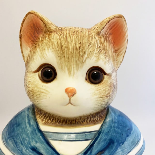 Wilbur Milton セイラ―服の猫型クッキージャー/キャニスター　ビッグサイズ　日本製 1970年代