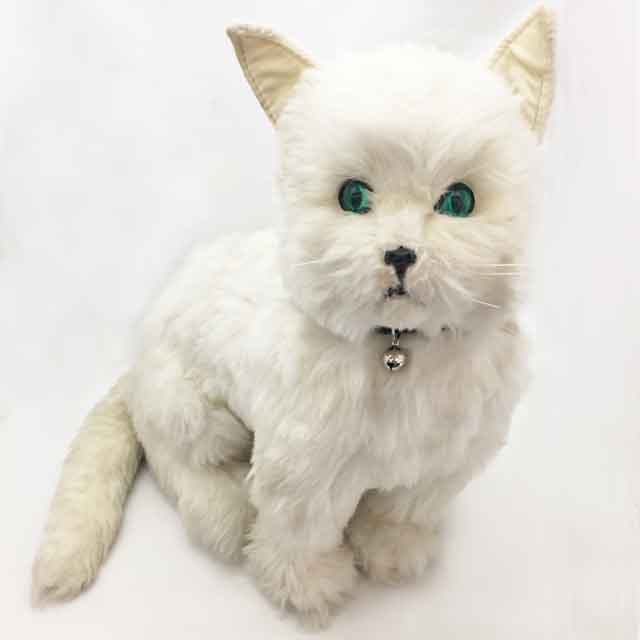 英国 ヴィンテージ白猫の実寸大ぬいぐるみ 1960～70年代