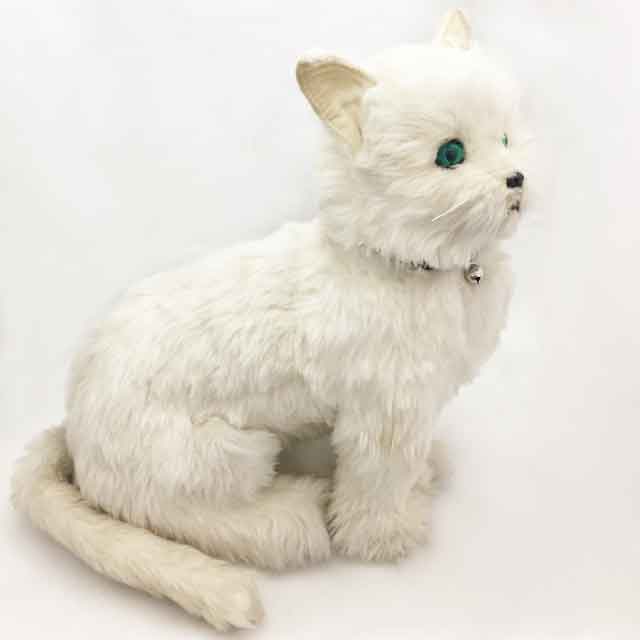 英国 ヴィンテージ白猫の実寸大ぬいぐるみ 1960～70年代 REALSOFT TOYS