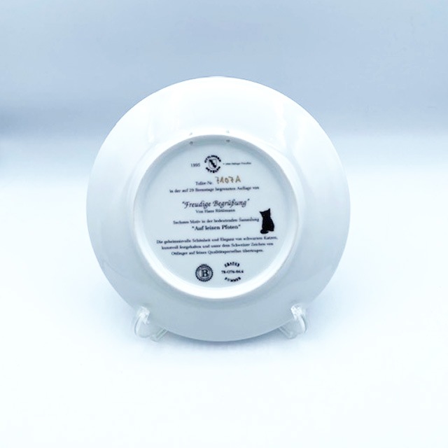 黒猫の絵皿 スイス オットリンガー社 Ruttimann 第6弾「ハッピーな挨拶」