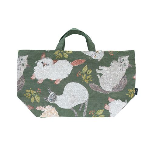 松尾ミユキ　舟形トートバッグ　Cat&Leaf