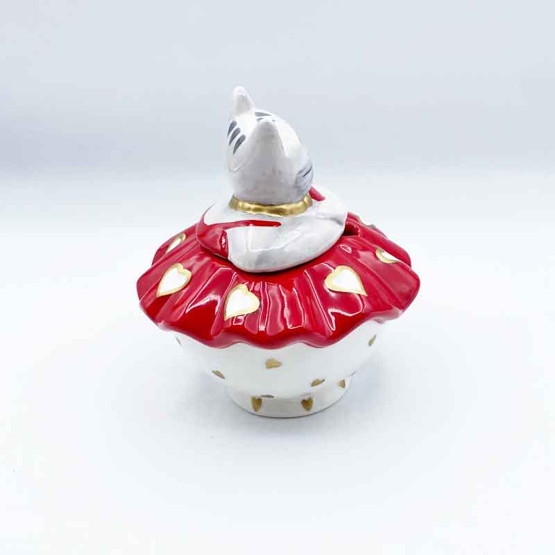 Karen Rossi 猫とハートデザインのシュガーポット　Rossi Cat