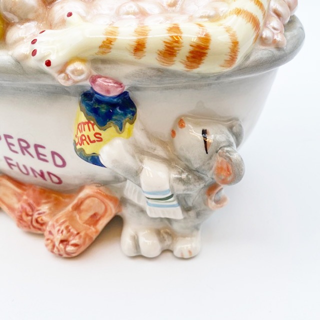 Fitz and Floyd 色っぽい茶トラ猫ちゃんの貯金箱　マネーバンク