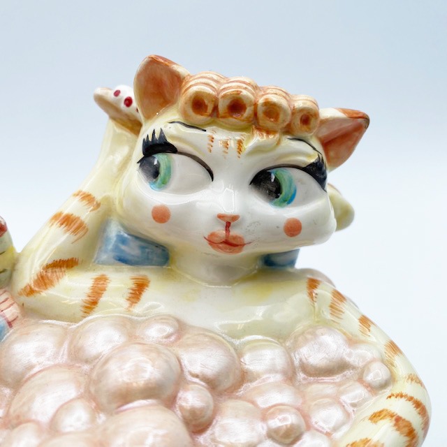 Fitz and Floyd 色っぽい茶トラ猫ちゃんの貯金箱　マネーバンク