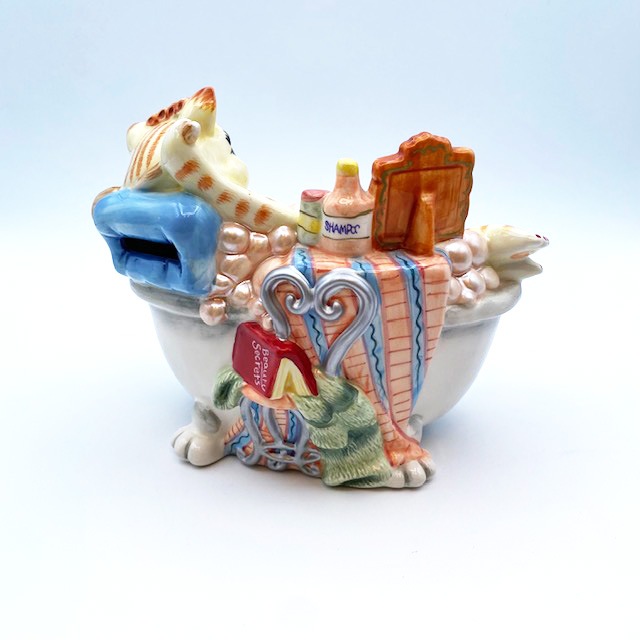 Fitz and Floyd 色っぽい茶トラ猫ちゃんの貯金箱　マネーバンク