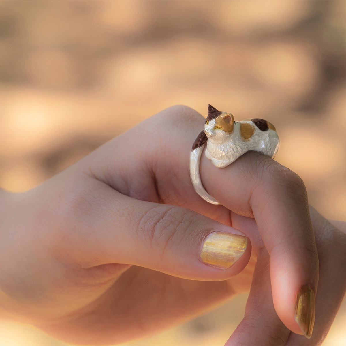 4F フィーアエフ くつろぎリング 三毛猫の指輪 日本製 TIM & SAILOR