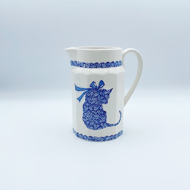 ROYAL CROWNFORD バーレイ ブルーキャリコ キャット柄のミルクピッチャー・ジャグ
