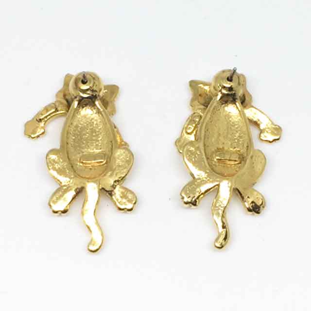 JJ Jonette 猫のピアス　ゴールドトーン　ジェイジェイ